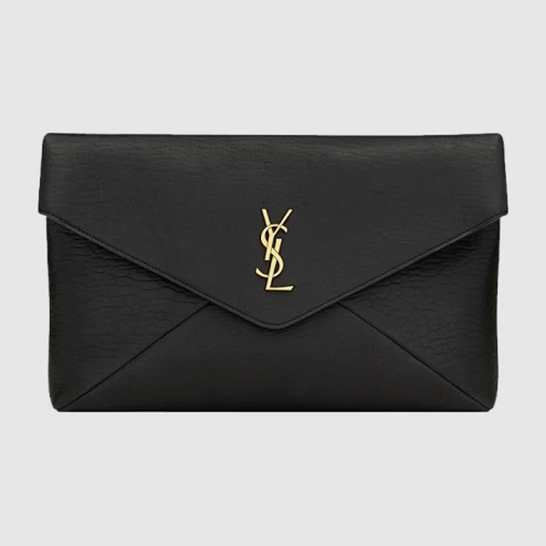 생로랑 램스킨 소재의 cassandre 라지 envelope 파우치 769307 - 허시백